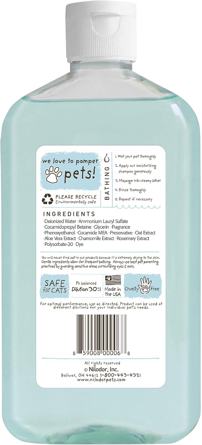 Bobbi Panter Oatmeal Dog Shampoo Aloe Vera, Chamomile & Rosemary – Moisturizing Natural Formula for Dry Skin, Tear-Free, 30:1 Concentrate, 14 oz (Case of 12)