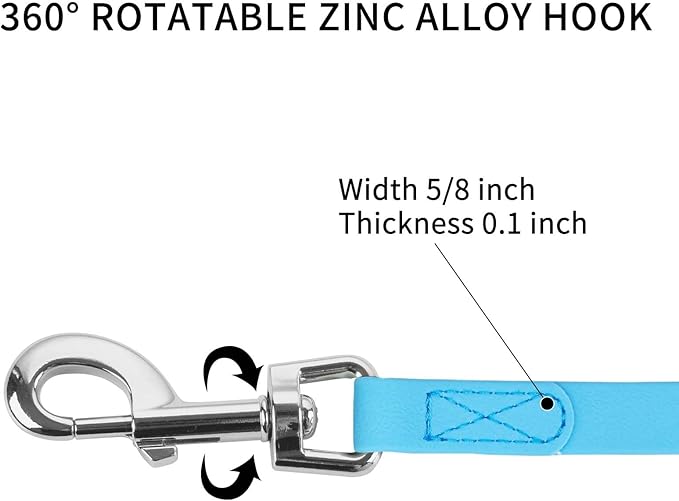 Waterproof Long Leash Durable Dog Recall Training Lead Great for Outdoor Hiking, Training, Yard, Beach and Swimming (Sky Blue, 15ft)