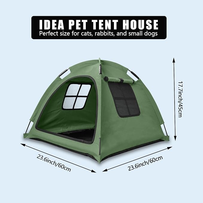 Anti-Anxiety Open Pet Tent for Cats & Dogs, Calming Hideaway | Soothing den, ventilated mesh, ripstop oxford, tip-proof. No-tools, washable cover. Indoor & outdoor. Up to 35lb. 5 colors