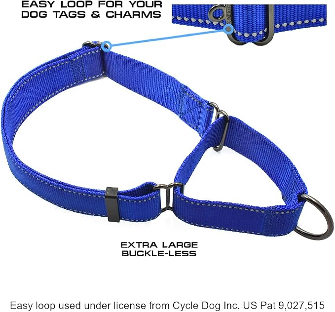 Max and Neo Nylon Extra Large Dog Martingale Collar - We Donate to a Dog Rescue for Every Collar Sold (Black)