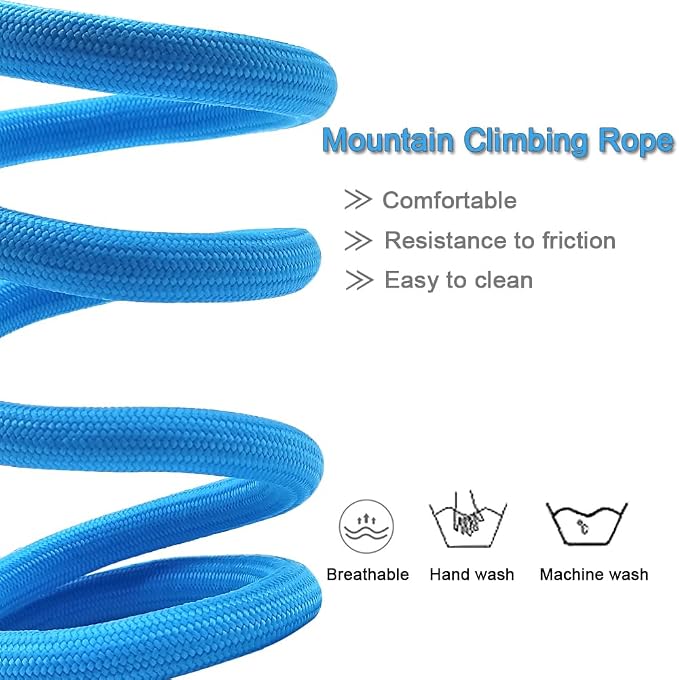 MayPaw 4/6 /8/10 FT Dog Leash, Classic Solid Colors, Strong Nylon Rope Dog Leash Reinforced with Leather Tailor Connection Heavy Duty Silver Clasp (10ft*1/2", Blue)