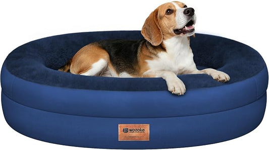 Orthopedic Dog Bed for Medium Dogs, Waterproof Dog Bed with Removable Bolsters, Egg Crate Foam Pet Couch for Medium Size Dog with Machine Washable Cover & Non-Slip Bottom, Navy