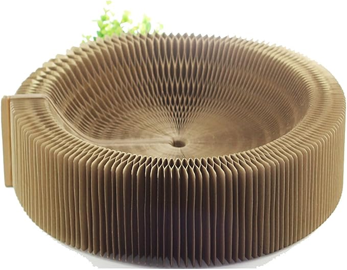 Cat Scratcher Lounge Bed - Collapsible Round Shape for Big Cat, Honeycomb Paper, 20 Inch
