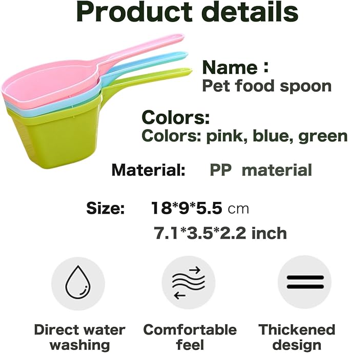 3PCS Dog Food Scoop, 1 Cup Dog Food Scoop for Water or food Plastic Pet Food Scoop Dogs Cats Birds and Rabbits