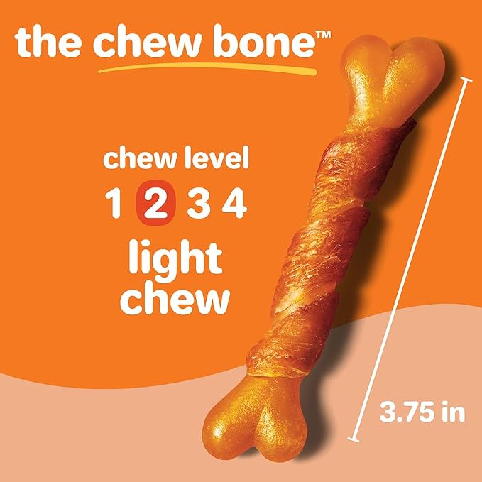 Oinkies Chicken Wrapped Lasting Chew Bone Dog Treats, 25 ct