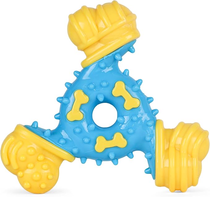 Arm & Hammer for Pets Nubbies TriBone Dog Dental Toy Peanut Butter Flavor Baking Soda Infused Moderate Chewers Plaque Tartar Reduction No Stuffing 24 Pack
