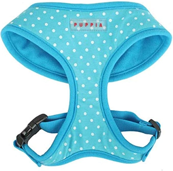 Puppia Dotty Dog Harness Over-the-Head No Pull No Choke Walking Training Adjustable for Small & Medium Dog, X-Small, Sky Blue