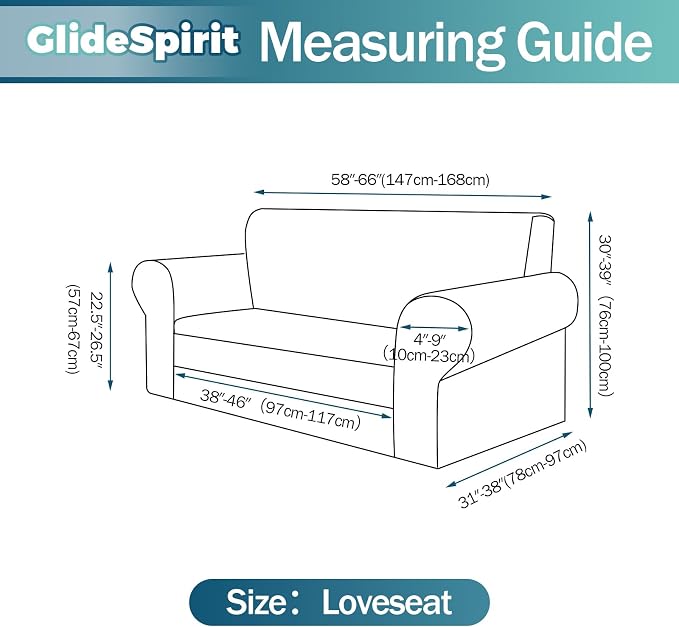Waterproof Stretch Spandex Loveseat Couch Cover - Non-Slip Soft Sofa Slipcover with Elastic Bottom, Washable Leakproof Furniture Protector for Kids, Pets, Dogs & Cats (Loveseat, Burgundy)