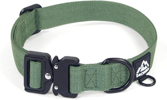 Dog Collars for Small Dogs Christmas Boy Girl - Adjustable, Chew Proof Nylon Collar with Metal Quick Release Buckle and D-Ring for Dog Tags (Dark Green, S)