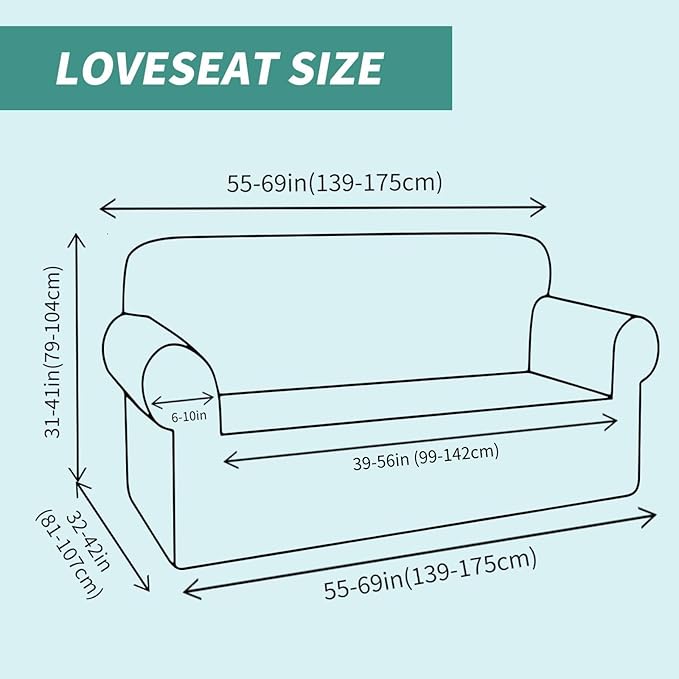 YEMYHOM Couch Cover Latest Jacquard Design High Stretch Sofa Covers for 2 Cushion Couch, Pet Dog Cat Proof Loveseat Slipcover Non Slip Magic Elastic Furniture Protector (Loveseat, Dark Coffee)