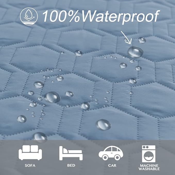 Tcksstex Waterproof and Anti-Slip Dog Bed Cover and Pet Blanket Sofa Pet Bed Mat ，car Incontinence Mattress Protectors Furniture Couch Cover for Most Cats Dogs, Pets（82x102-Stoneblue）