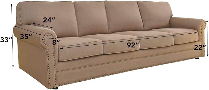 Easy-Going Stretch 4 Seater Sofa Slipcover 1-Piece Sofa Cover Furniture Protector Couch Soft with Elastic Bottom for Kids, Polyester Spandex Jacquard Fabric Small Checks Dark Green