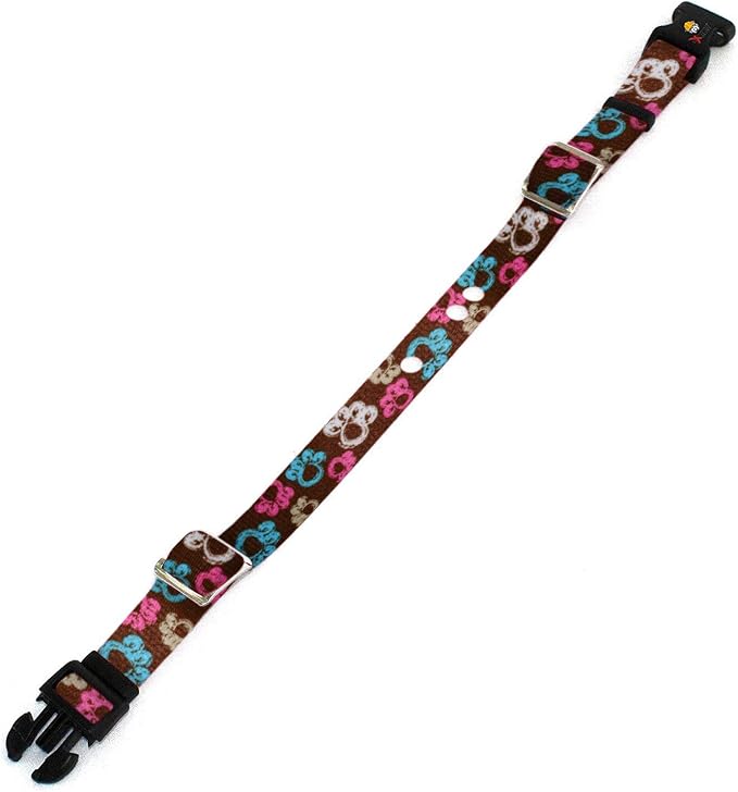 Extreme Dog Fence Replacement Containment and Training Collar Strap for Most Underground Electric Dog Fence Brands - Brown Paws (Small: 10" - 12" x 3/4")