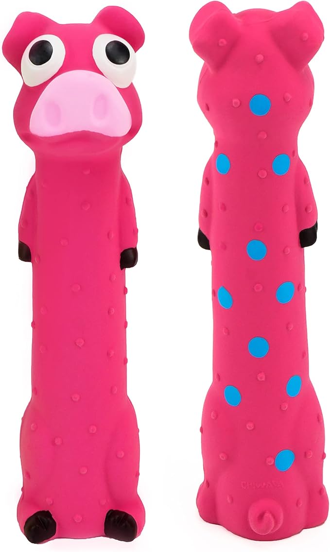 CHIWAVA 3 Pack 9" Squeaky Latex Dog Toys Standing Stick Animal Puppy Fetch Interactive Play for Small Medium Dogs