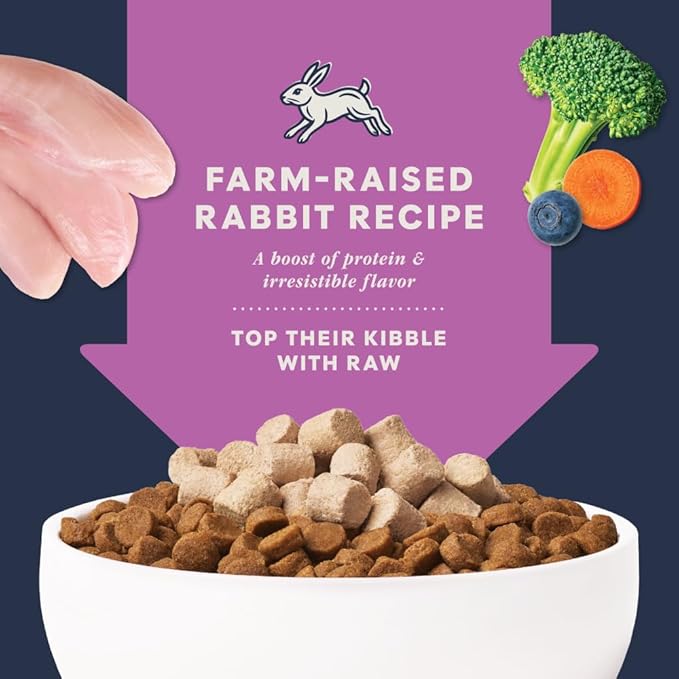 Instinct Raw Boost Mixers Freeze Dried Cat Food Topper, Grain Free - Farm-Raised Rabbit, 6 oz. Bag