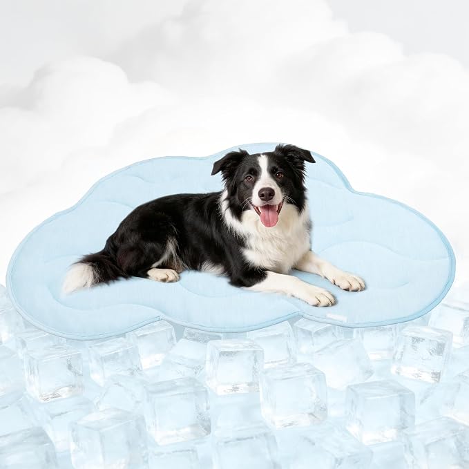 BECEMURU Dog Cooling Mat, Thickened Soft Pet Cooling Pad for Summer, 45"x30" Could-Shape Pet Bed for Crate Kennel Sofa, Non-Gel Coolness, Machine Washable & Durable - Keep Pet Cool and Comfortable