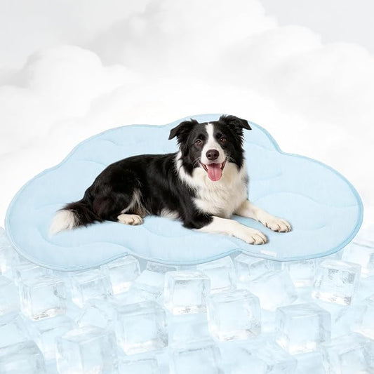 BECEMURU Dog Cooling Mat, Thickened Soft Pet Cooling Pad for Summer, 45"x30" Could-Shape Pet Bed for Crate Kennel Sofa, Non-Gel Coolness, Machine Washable & Durable - Keep Pet Cool and Comfortable