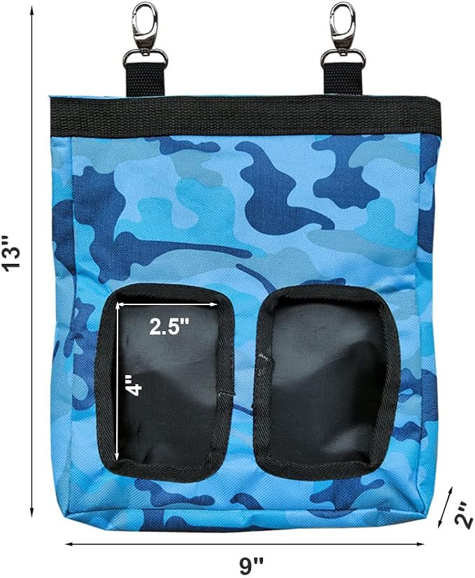 Guinea Pig Hay Feeder, Hanging Rabbit Hay Feeder Bag for Guinea Pigs Bunnies Chinchillas. Camoblue