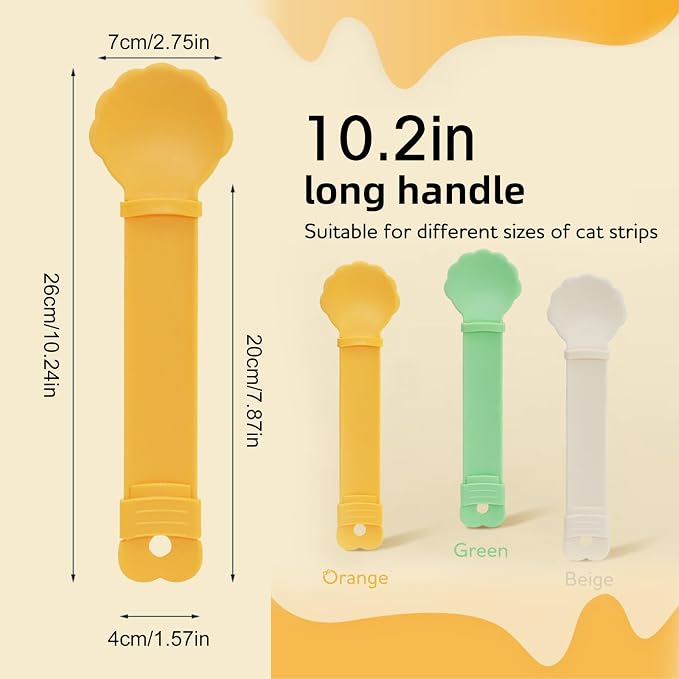 3pcs Cat Strip Feeders, Lickable Cat Strip Squeeze Spoon Multifunctional Cat Wet Treat Dispenser Spoon Cute Shell Shape Cat Food Spoon Cat Stick Feeder for Wet Food Cat Pet Supplies(3 Colors)