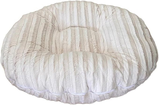Bessie + Barnie Bagel Bed for Dogs and Cats – Round Pet Bed with 360-Degree Zipper, Waterproof Liner, Machine Washable Cover, Eco-Friendly Polyfill – Plush Donut Puppy Bed for Dogs