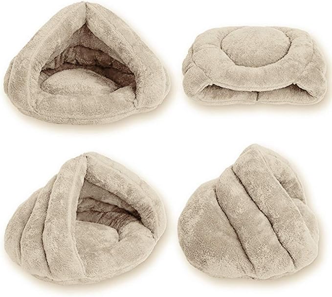 Pet Tent Cave Bed for Small Medium Cats Dogs Pets Sleeping Bag Thick Fleece Warm Slipper Dog Bed Cuddler Burrow House Hole Igloo Nest Cozy Triangle Bed for Cat Puppy