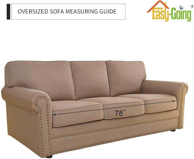 Easy-Going Reversible Oversized Couch Cover for 3 Cushion Couch Sofa Cover for Dogs Water Resistant Furniture Protector Cover with Foam Sticks for Pet (Oversized Sofa, White/White)