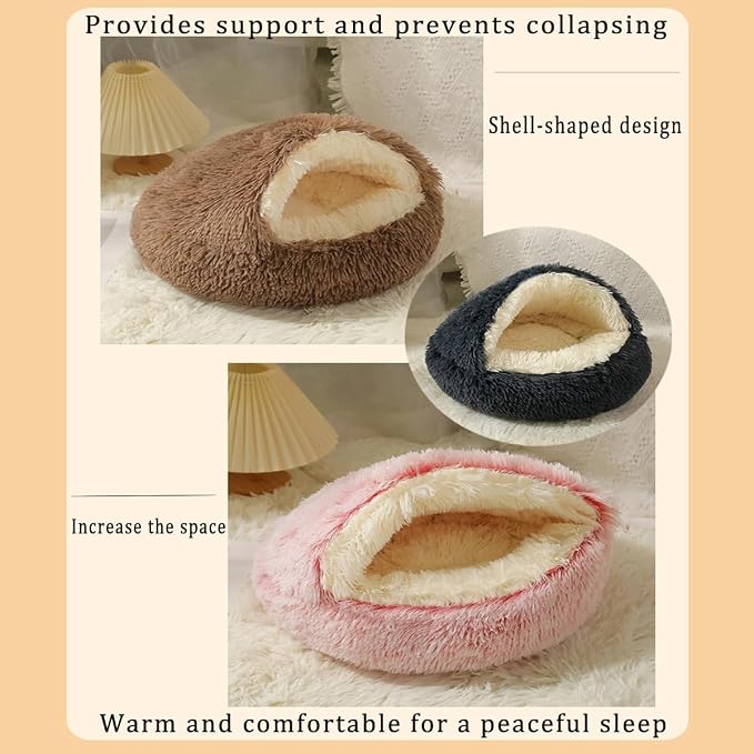 Cozy Cocoon Dog Bed, 2026 New Cozy Cocoon Pet Bed for Dogs, 3D Spacious Design, Resistant to Collapse, Strong Support, Warm & Non-Slip, Soft & Washable, Enclosed Cat Cave Bed (Mix, Medium)