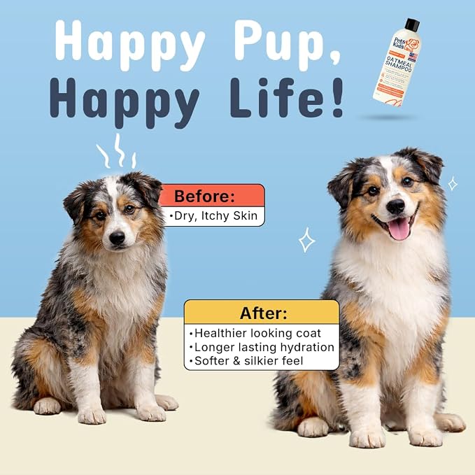 Pets Are Kids Too Oatmeal Dog Shampoo Baking Soda Hypoallergenic Anti Itch Moisturizing Soothing Deodorizing Pet Care Safe Puppy Shampoo Sensitive Skin Cat Shampoo - Coconut Based Cleanser 17 fl oz