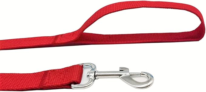 TAIAN 4FT/5FT/6FT Strong Dog Leash, Nylon Dog Leashes for Small Medium Large Dogs (Red, 1 in x 15 ft)