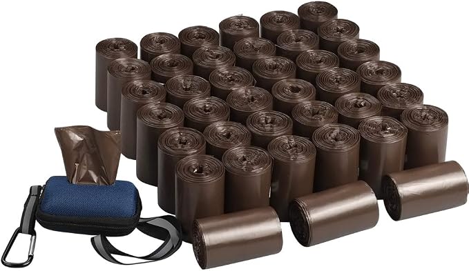 Morcte 40 Rolls, 1400 Strong Poop Bags, Dog Waste Bags with Dispenser, Brown
