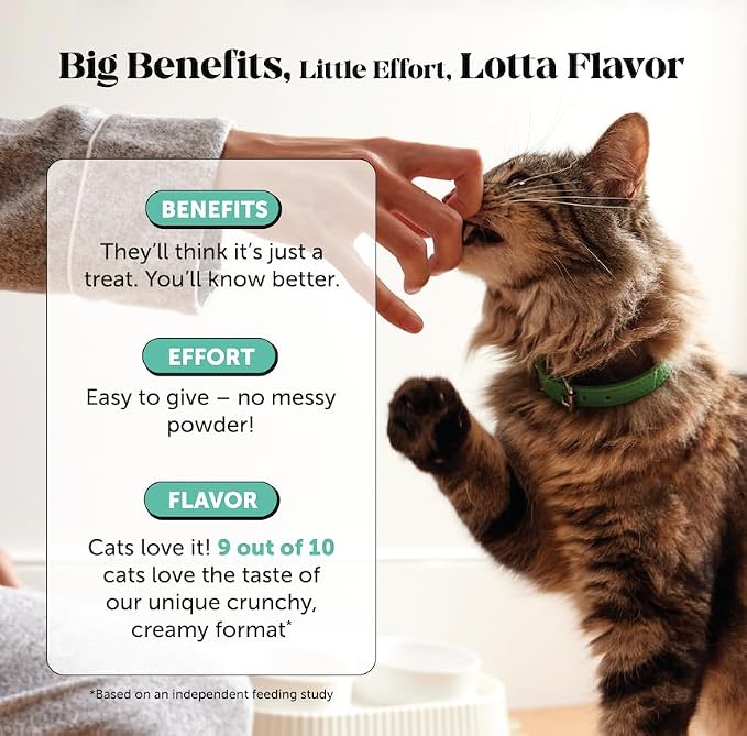 Fresh Breath Dental Bites for Cats – Crunchy & Creamy Cat Dental Treats for Fresh Breath, Tartar & Plaque Control – Dual-Texture Cat Oral Care Bites for Bright Teeth & Healthy Gums – 90 Day Supply