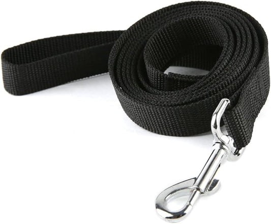 Nylon Dog Training Leash, Traction Rope, 4Ft /5 Foot /6 Feet Long, 5/8 inch 3/4 Inch 1 Inch Wide, for Small and Medium Dogs (5/8'' x 4 FT, Black)