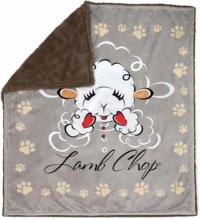 Lamb Chop Blanket | Dog Blanket | Fluffy Fleece Lamb Chop Premium Soft Pet Throw | Snuggle Up Your Pup in Cozy Comfort | Multicolor | 36x36 Inches | Officially Licensed