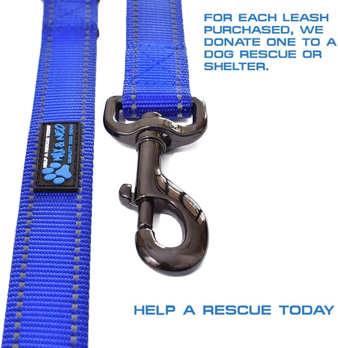 Max and Neo Double Handle Traffic Dog Leash - Reflective, Donates to Dog Rescue (Orange, 6 FT)