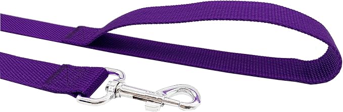 Nylon Dog Training Leash, Traction Rope, 4/5/6 Feet Long, 3/4 Inch 1 Inch Wide, for Small and Medium Dogs (1'' x 5 FT, Purple)