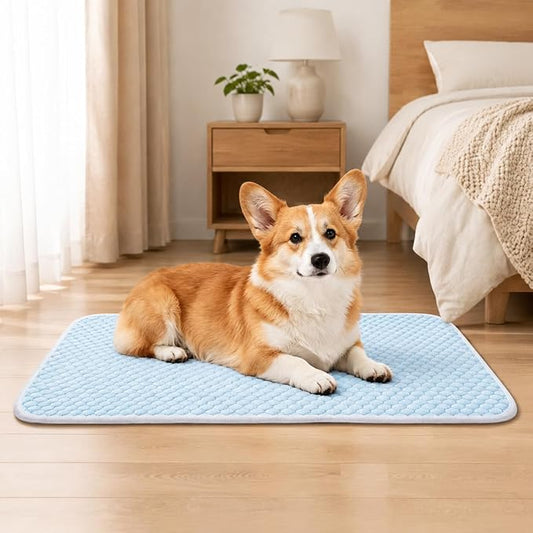 GOLOPET Dog Cooling Mat Ice Crystal Heat Dissipation,28x18in | Ice Crystal Structure,Cooling Fabric,Reinforced Design,Non-Slip Bottom