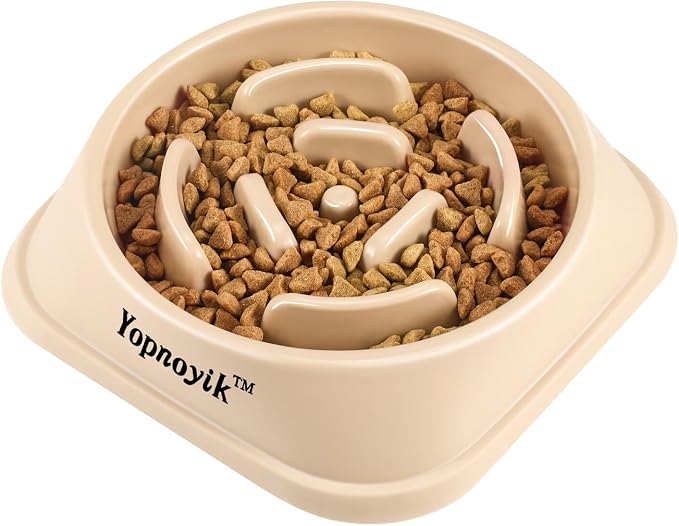 Slow Feeder Dog Bowls for Healthy Eating, Non-Slip and Anti-Choking Design, Reduces Bloating & Overeating for Medium Dogs and Cats, Easy to Clean