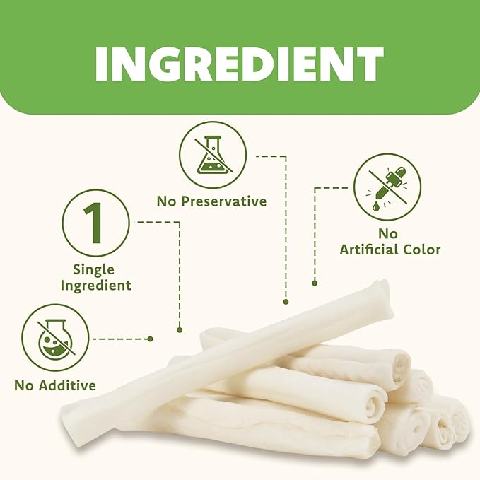 MON2SUN Dog Rawhide Rolls Twist Sticks 6.5 Inch Natural Flavor Rawhide Chews 18 Count for Puppy and Small Dogs