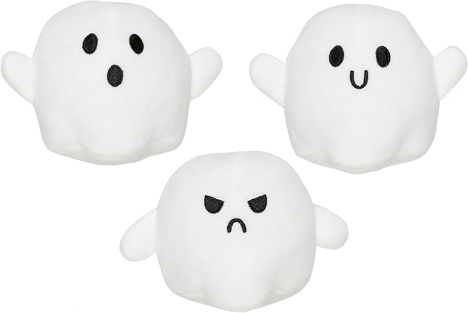 Pearhead Halloween Ghost Dog Toy Set, Plush Squeaky Pet Chew Toys for Dogs, Durable Soft Plush Fabric, Interactive Multi-Pack Value Gift for Puppies and Small to Medium Breeds