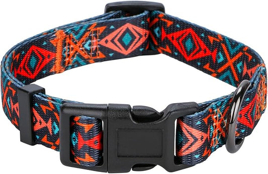 Tribal Dog Collar Aztec Pattern Adjustable Collars Medium