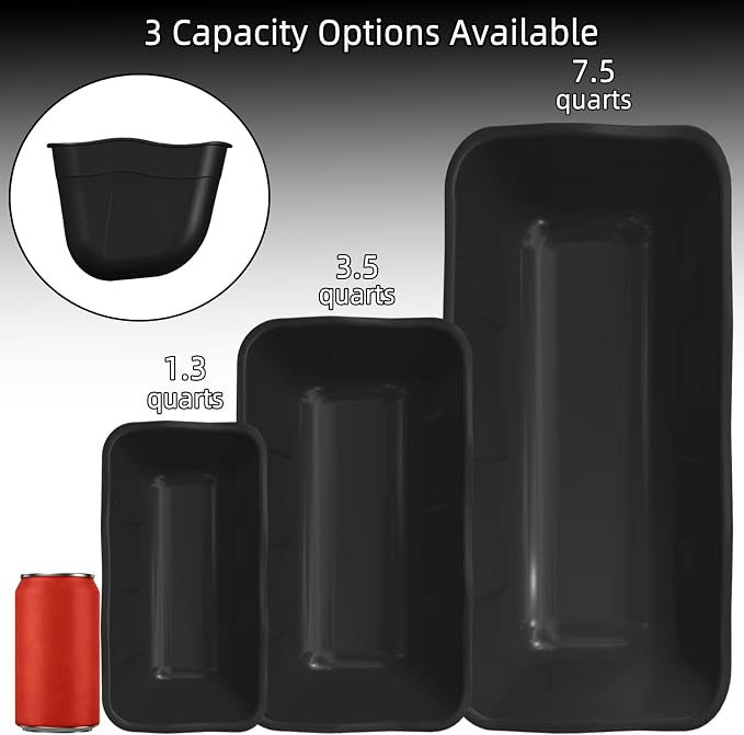 Chicken Feeder Waterer,Hanging Goat Feeders,Feed Trough 3.5 Quart 3 Pack,Hanging Fence Feed Trough for Poultry Livestock,Black