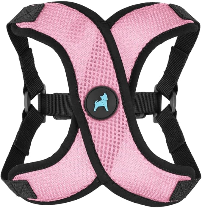 Gooby Comfort X Step in Lite Dog Harness - Choke Free, Escape Free with Light Breathable Mesh - Step in Dog Harness for Small Dogs Only - Quick Release Buckle, Metal D-Rings - Pink, Large