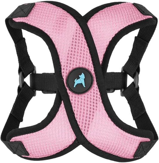 Gooby Comfort X Step in Lite Dog Harness - Choke Free, Escape Free with Light Breathable Mesh - Step in Dog Harness for Small Dogs Only - Quick Release Buckle, Metal D-Rings - Pink, Small