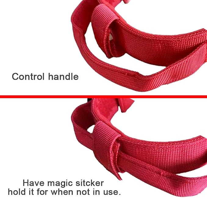 Tactical Dog Collar Adjustable Military Nylon Dog Collar with Control Handle and Heavy Duty Metal Buckle for Medium and Large Dogs (Red,S)