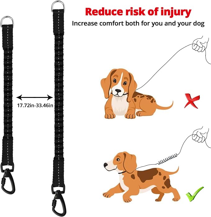 Long Dog Leash 20 FT: Heavy Duty Rope Leashes for Dogs Training with Swivel Lockable Hook Reflective Threads Bungee and Padded Handle - Dog Lead for Large Small Medium Dogs Outside Walking Hiking Red