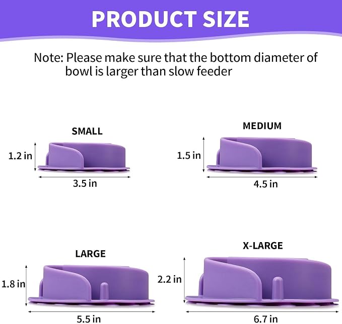 Slow Feeder Dog Bowls Insert, Bestalk Soft Silicone Slow Eating Feeder Insert with Suction Cups for Small, Medium and Large Dogs, Fit into Basic and Elevated Bowls