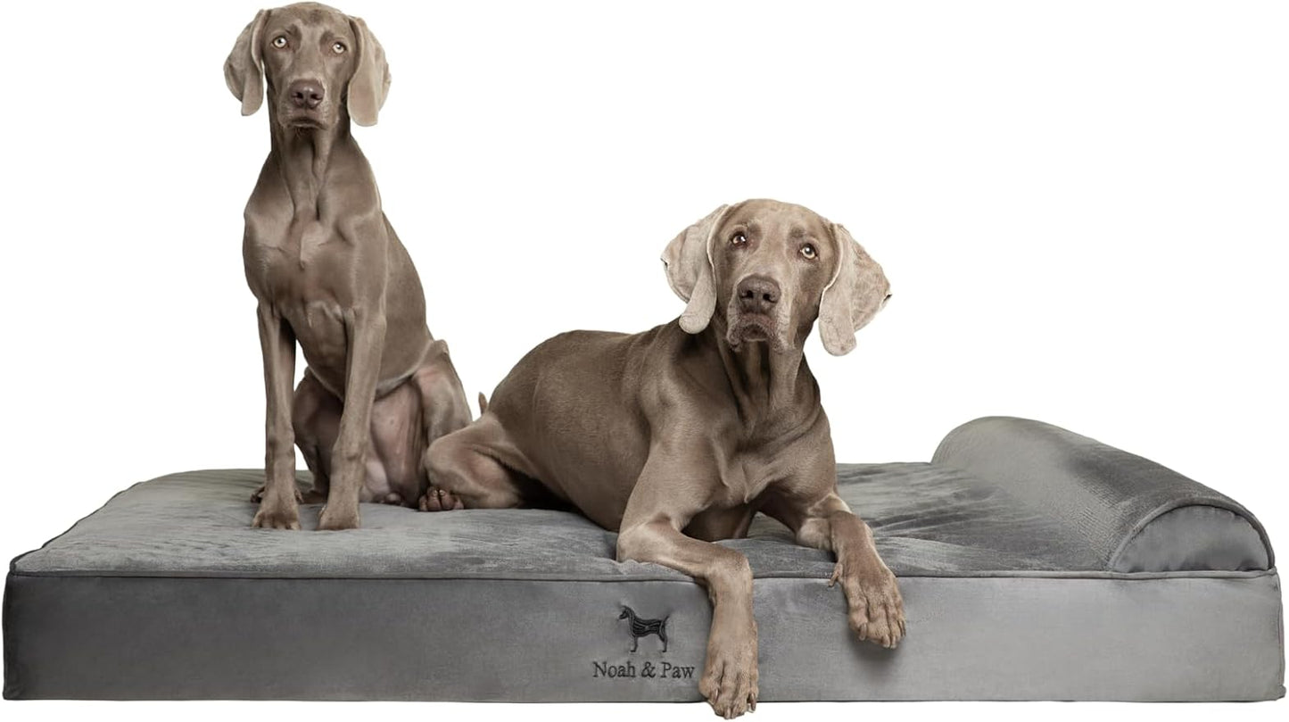 NOAH & PAW Giant Dog Bed XXL 55x45x9.5 Inch, Orthopedic Dog Beds, Eggshell Memory Foam Infused with Cooling Gel, Water Resistant, Machine Washable, Includes Inner Cover (Velvet Collection)