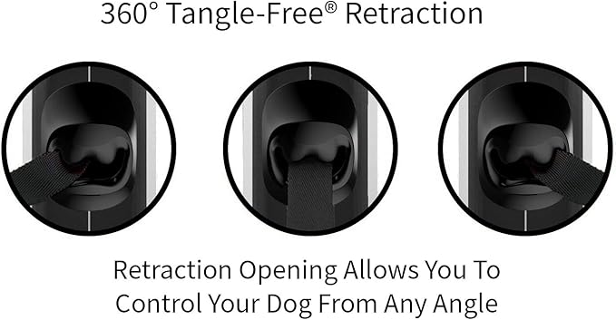 TUG 360° Tangle-Free Retractable Dog Leash with Anti-Slip Handle | 16 ft Strong Nylon Tape | One-Handed Brake, Pause, Lock (Large, Green)