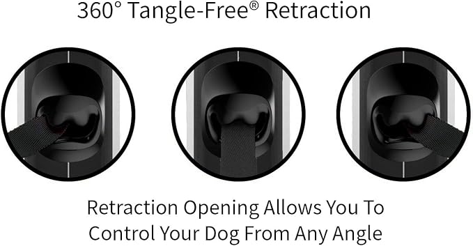 TUG 360° Tangle-Free Retractable Dog Leash with Anti-Slip Handle | 16 ft Strong Nylon Tape | One-Handed Brake, Pause, Lock (Medium, Green)