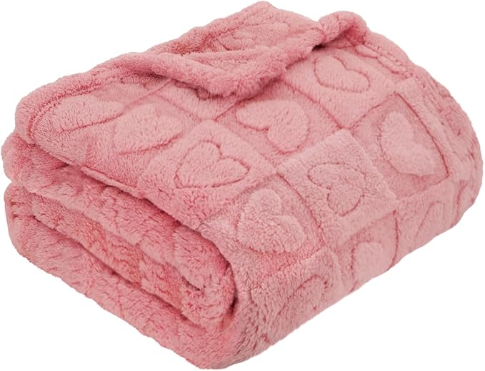 MACEVIA Dog Blankets for Small Dogs Washable Pet Cat Puppy Blanket for Couch Sofa Bed Small Soft Fluffy Fleece Heart Throw for Pet Kitten Doggy (24x29 Inch, Pink) | Warm Soft Washable Pet Bed Cover, Fuzzy Puppy Pets Blanket for Dogs and Cats,Plush Pet ...